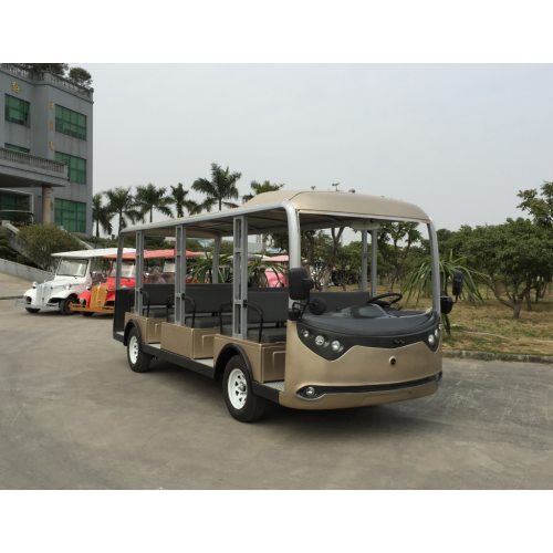 New 14 Seats Electric Sightseeing Vehicle Solar Vehicle  Tourist Bus Mini Bus with Dual Power Assist System Mileage 100-150 km
